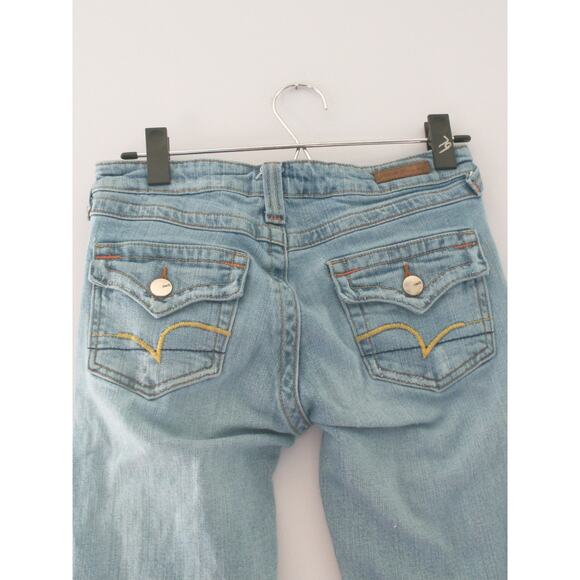 Vintage Vigoss Premium Denim Jeans 3/4 Light Wash Straight Leg Slight Flare - Picture 14 of 16